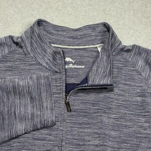 Tommy Bahama 1/2 Zip Pullover Sweatshirt Mens 2XL XXL Blue Athleisure Stretch
